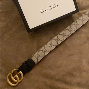 Gucci logo belt with double G buckle
